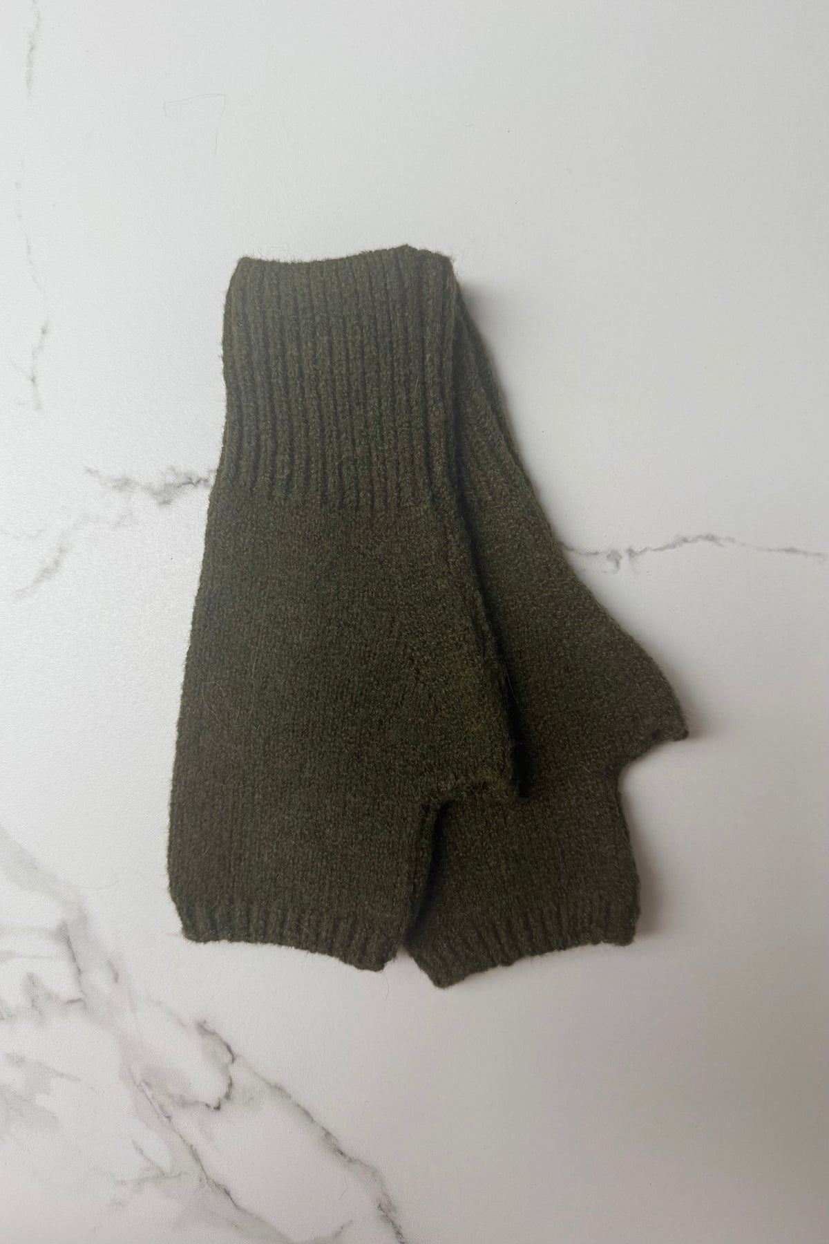 Ellie Cashmere Blend Mittens -Khaki