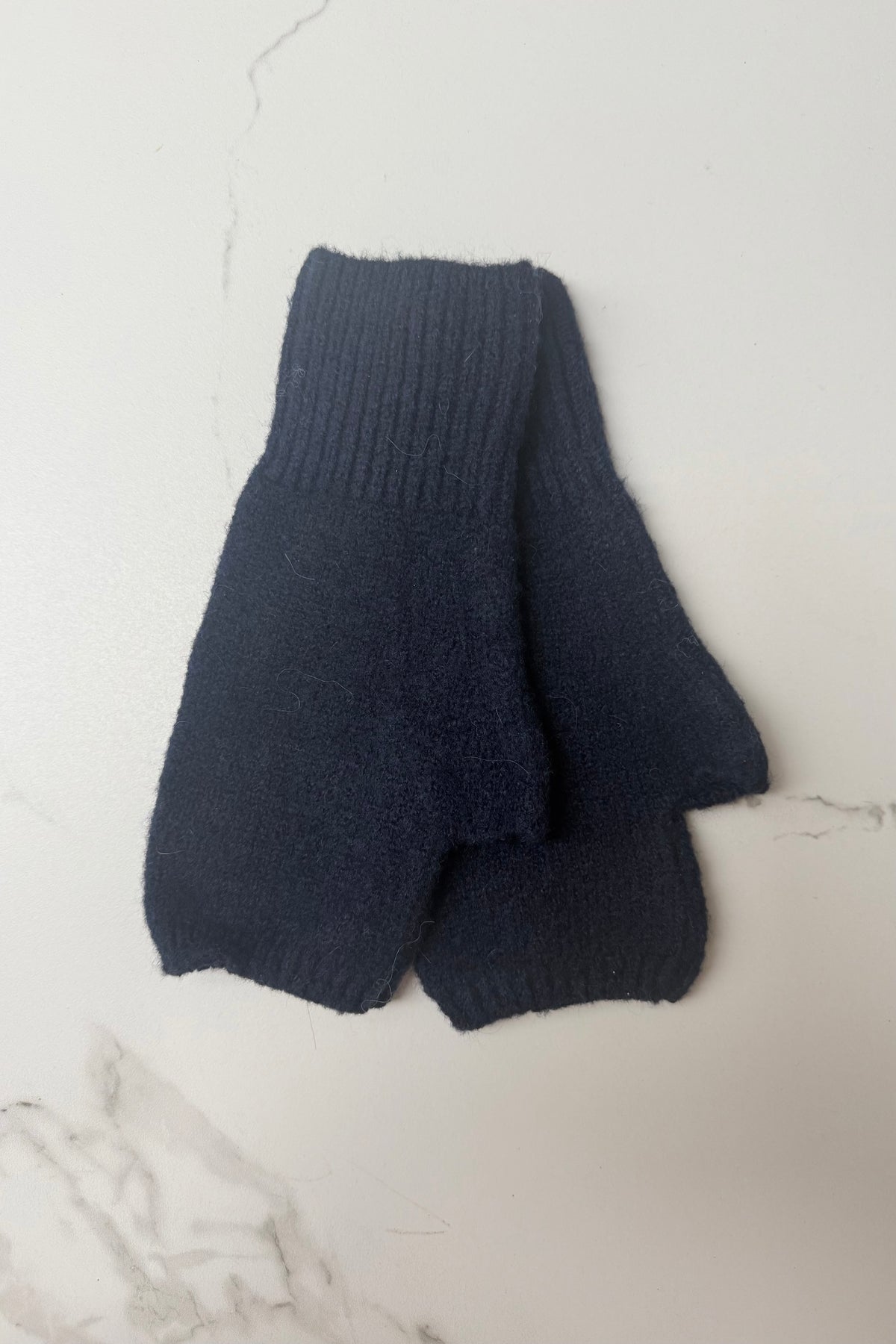 Ellie Cashmere Blend Mittens -Navy