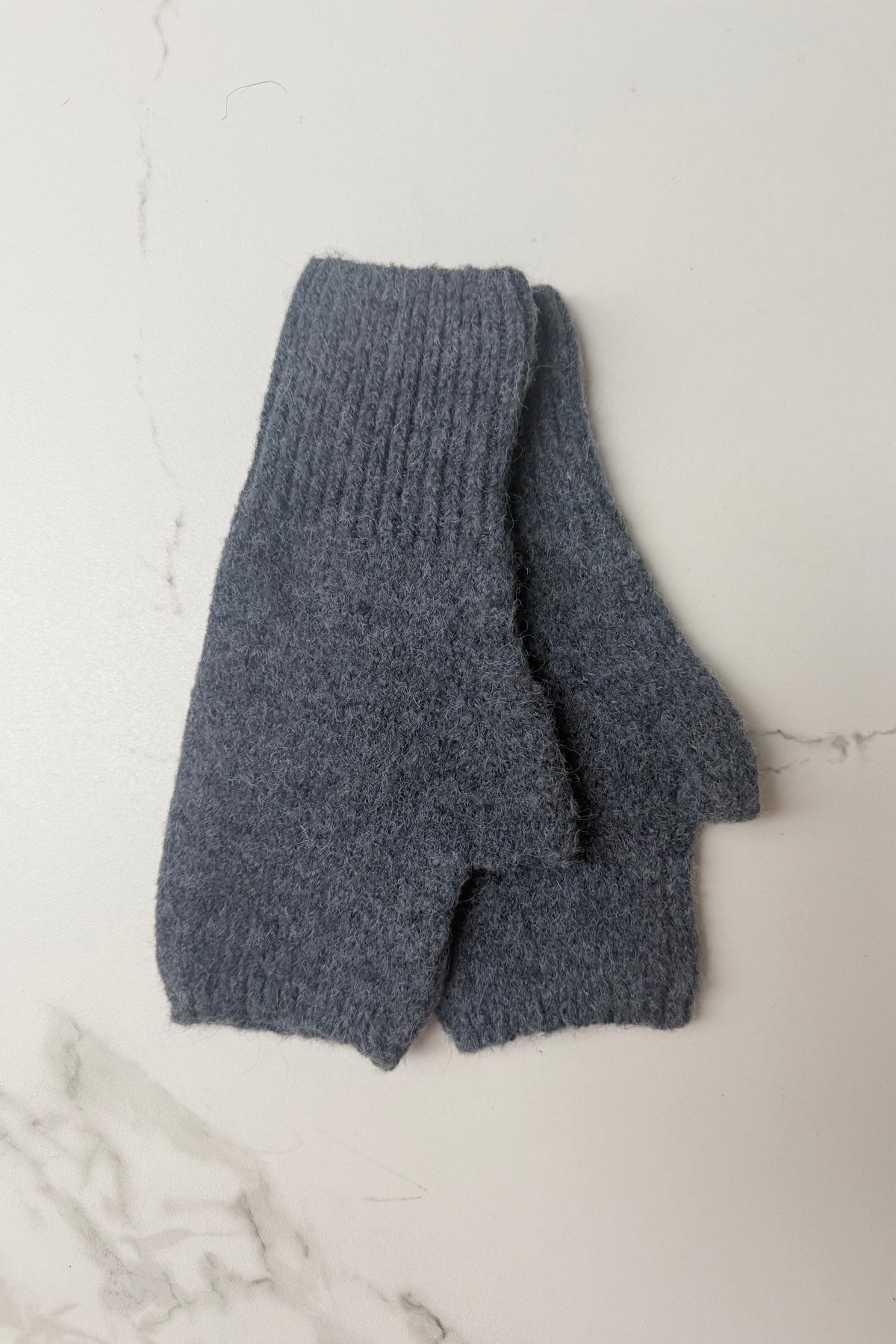Ellie Cashmere Blend Mittens -Denim Blue