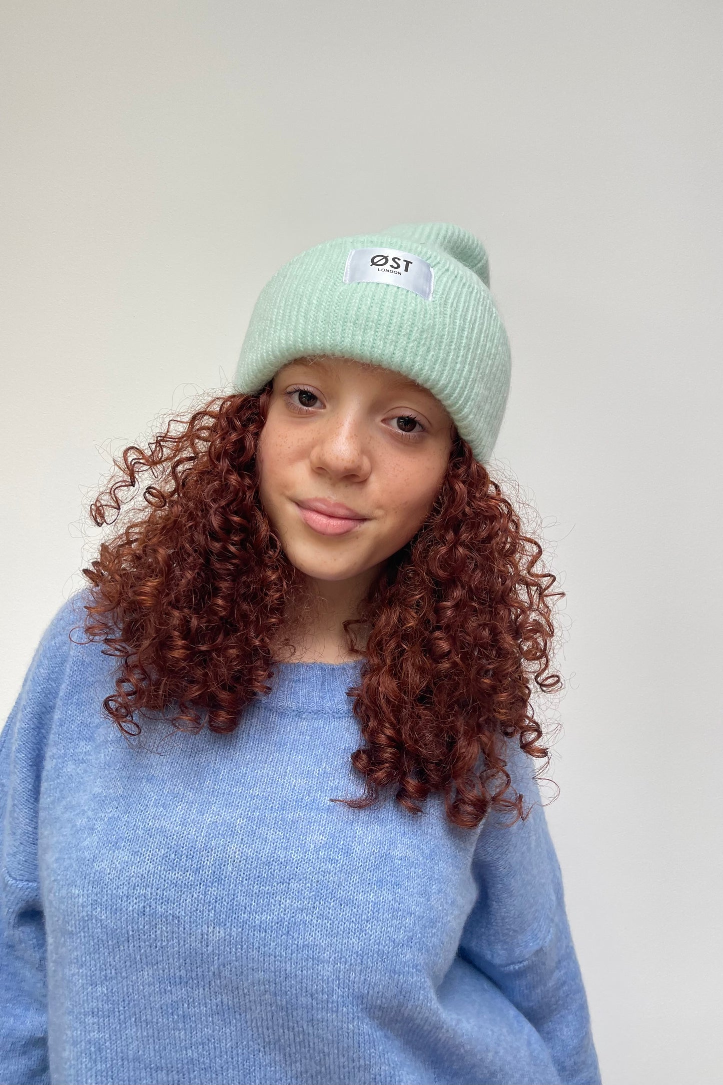Angora beanie warm knitted hat