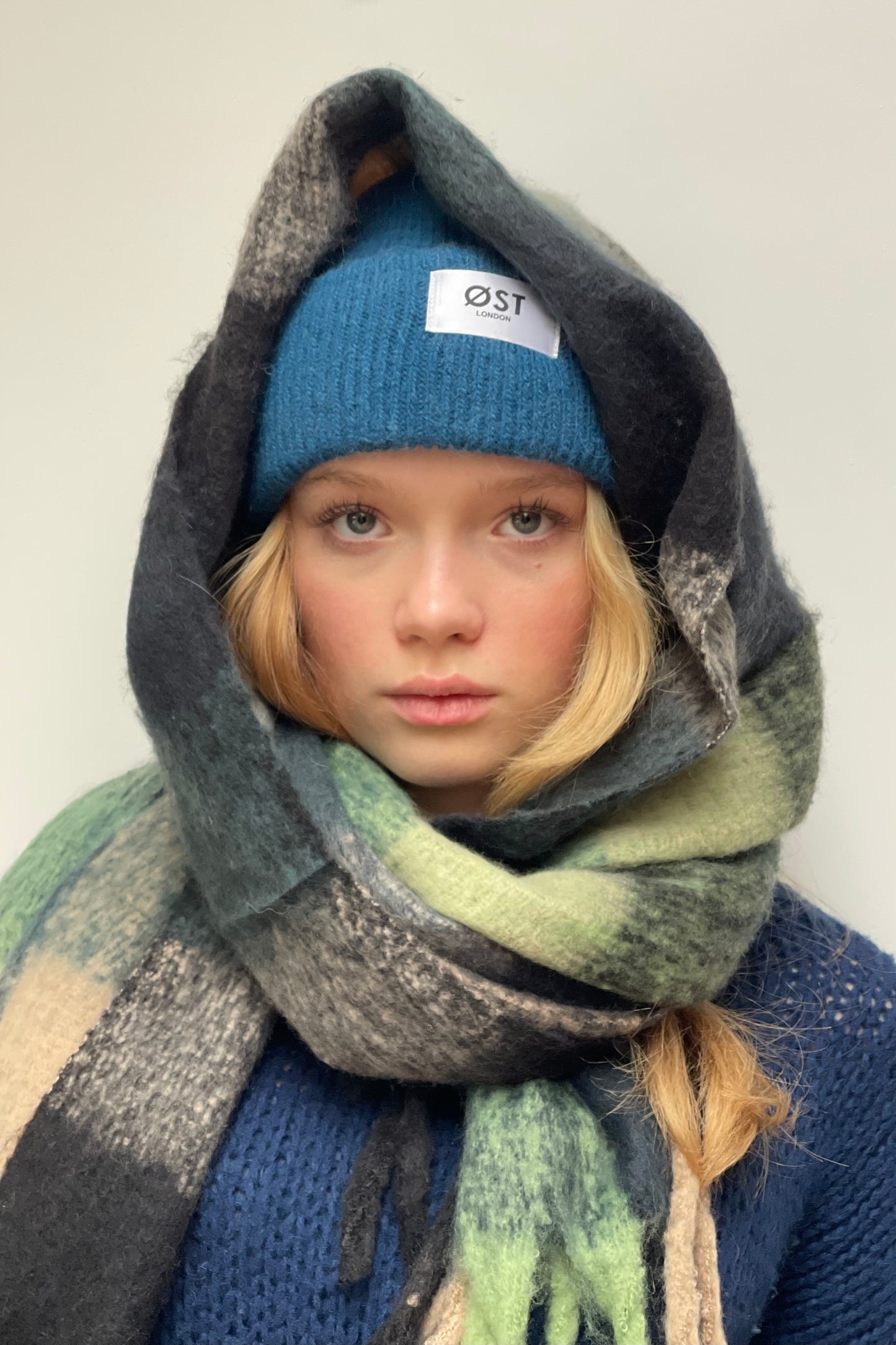 warm big winter scarf tartan