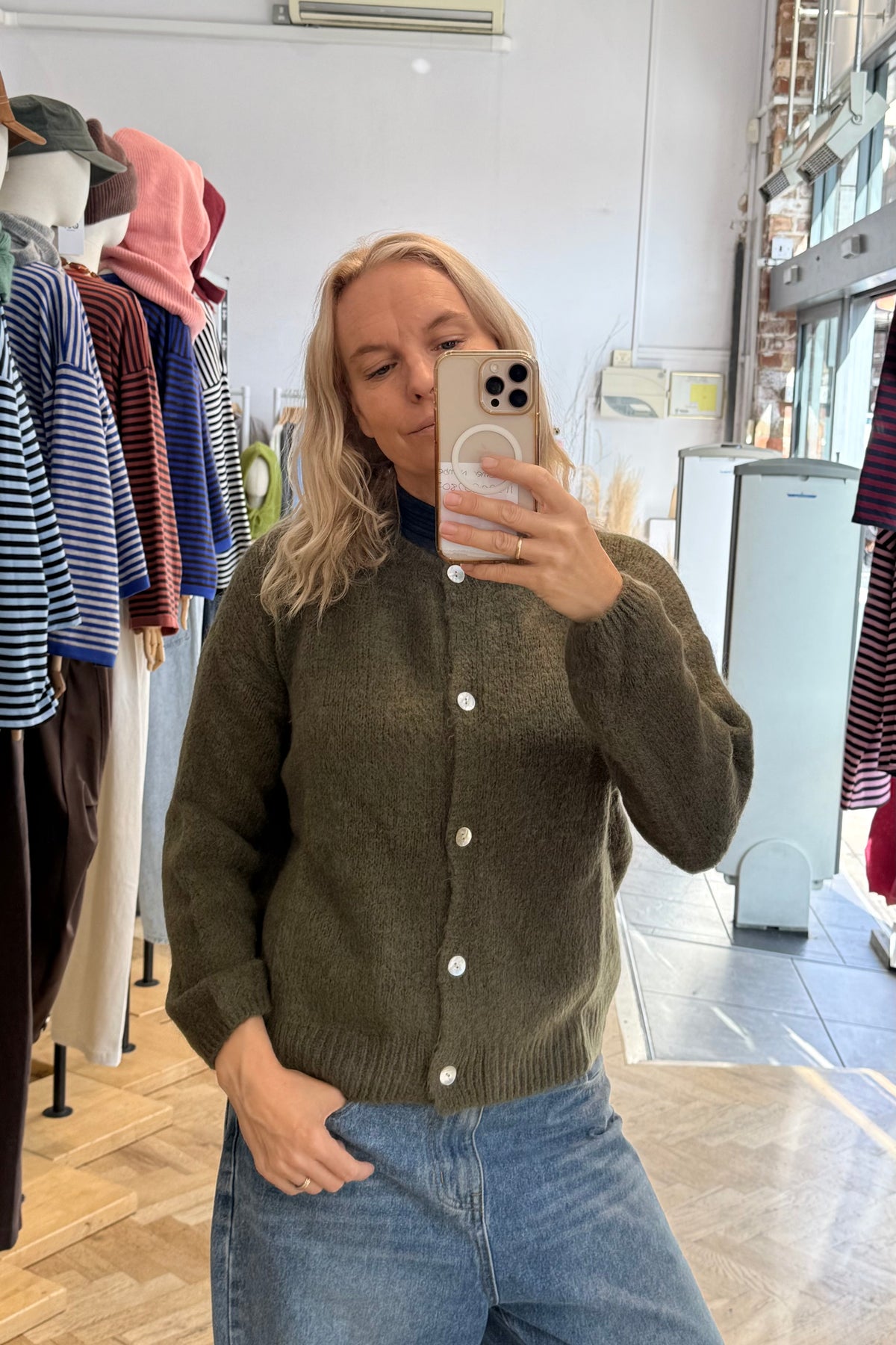 Josefine Mohair Cardigan -Khaki