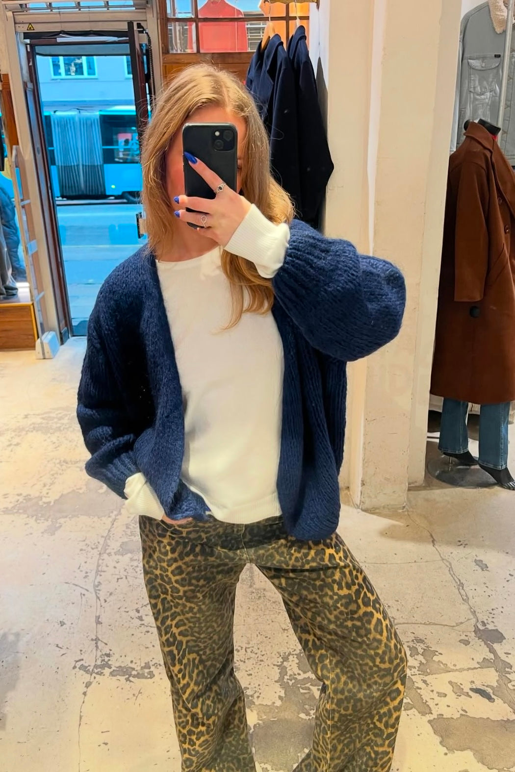 mohair open cardigan