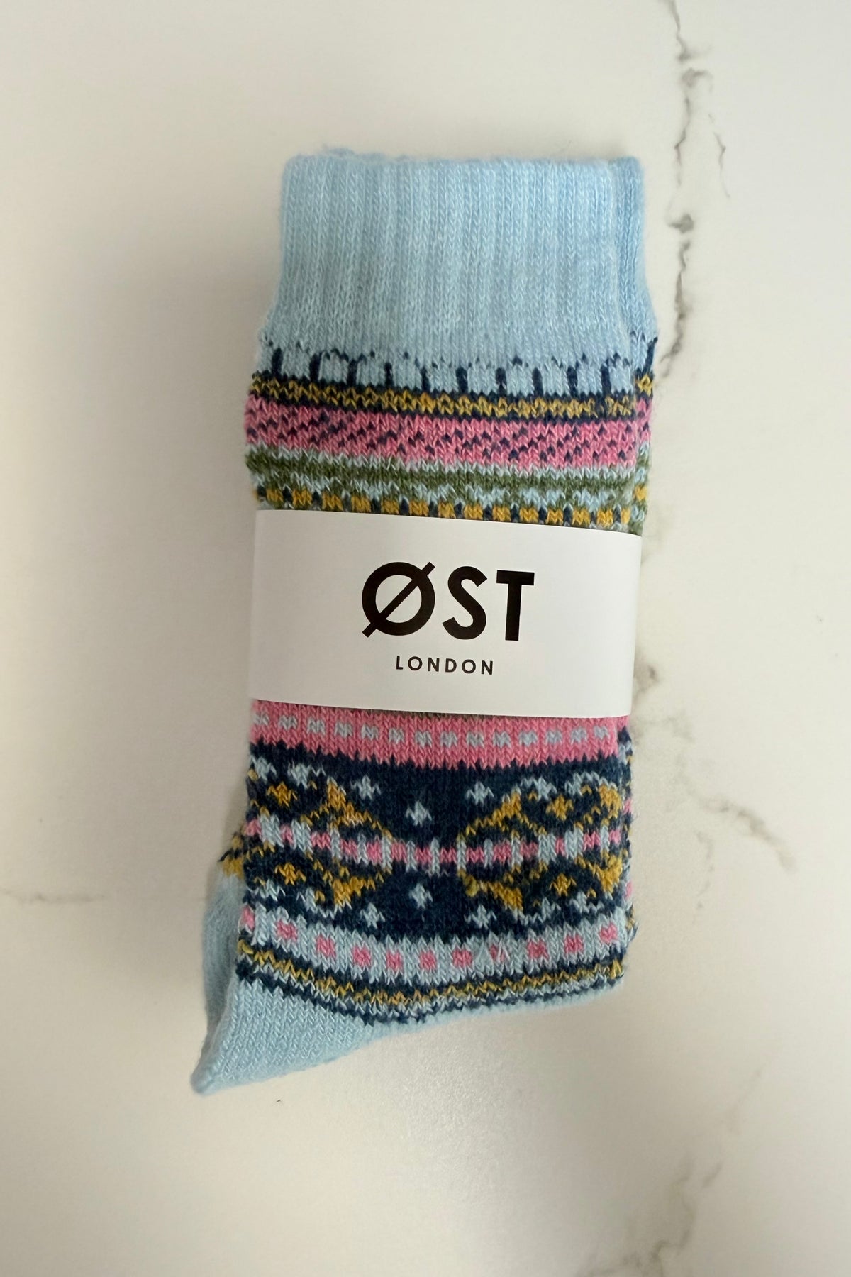 Scandi Fluffy Socks -Light Blue