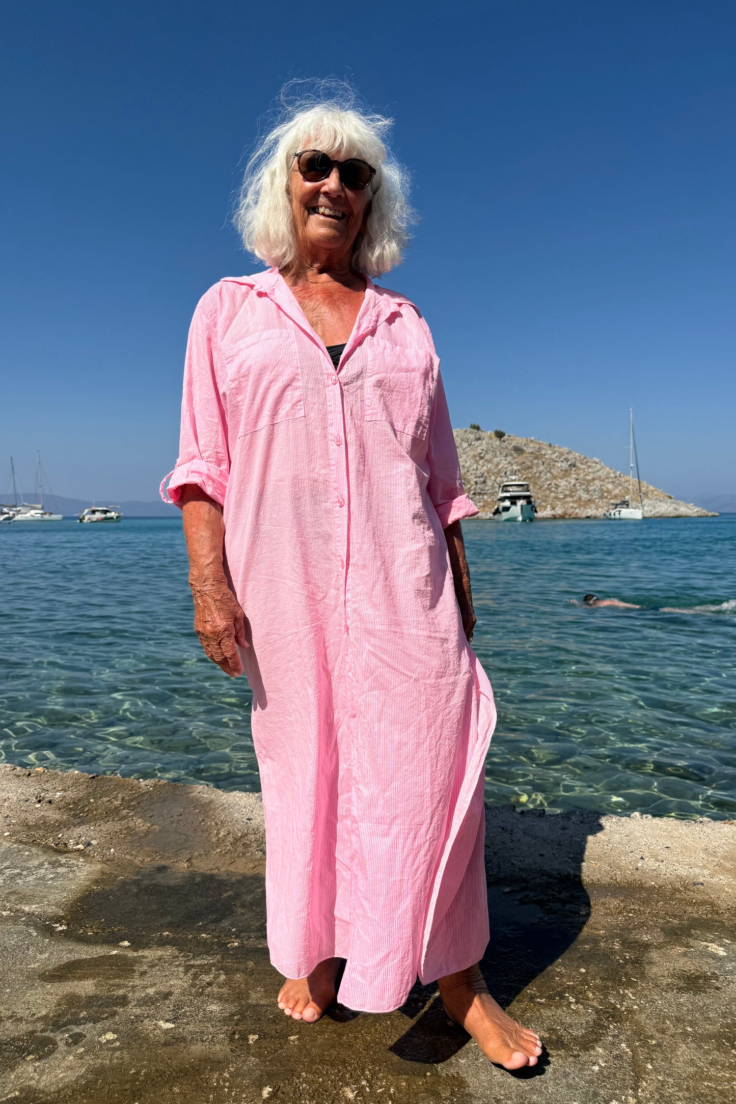 Helene Shirt Dress -Pink