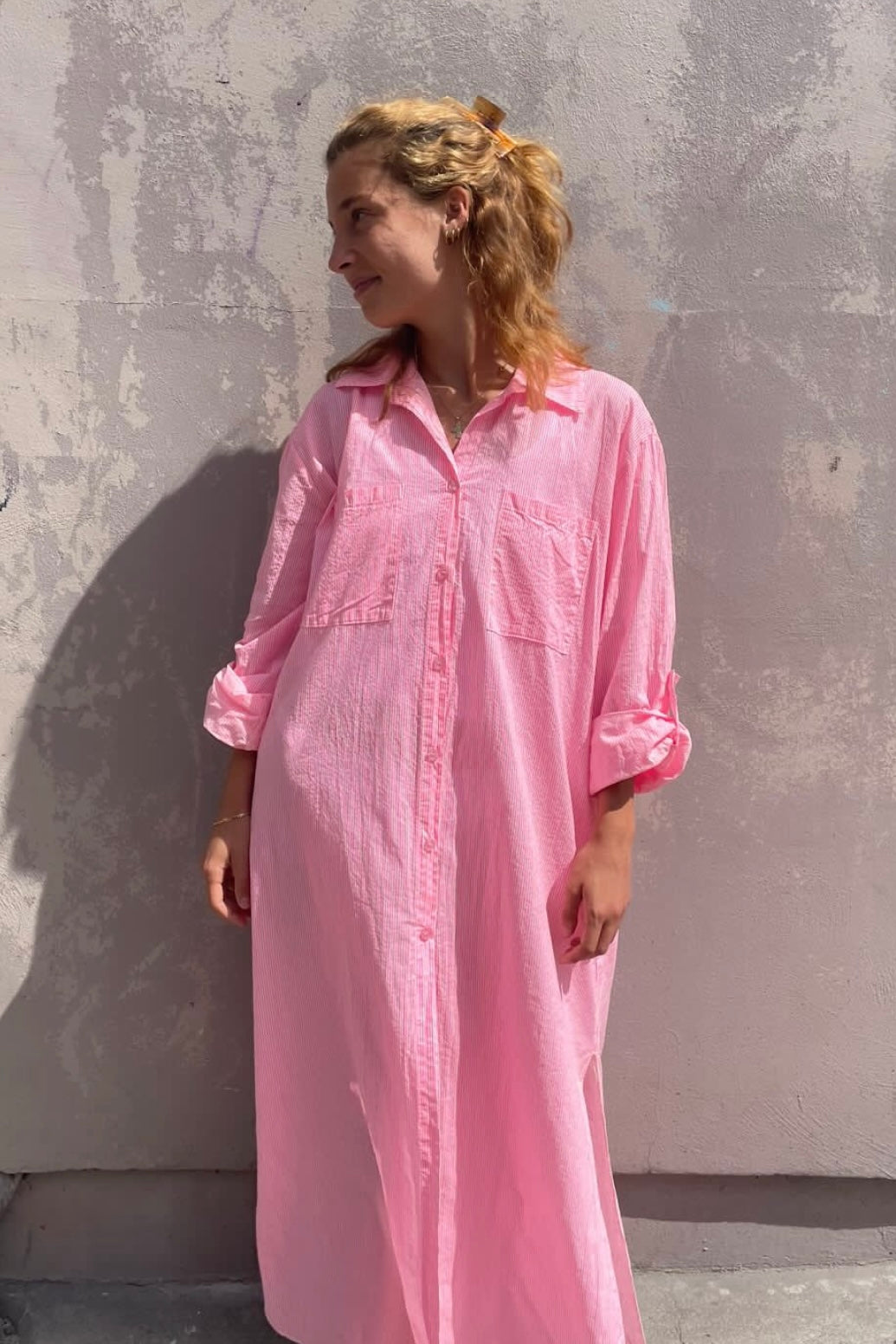 Helene Shirt Dress -Pink