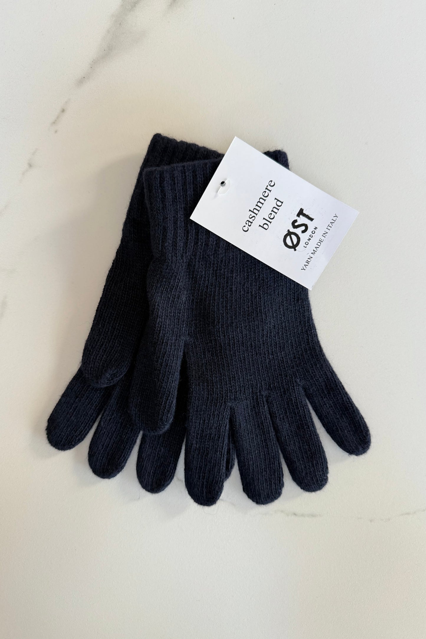 Petra Cashmere Blend Mittens -Navy