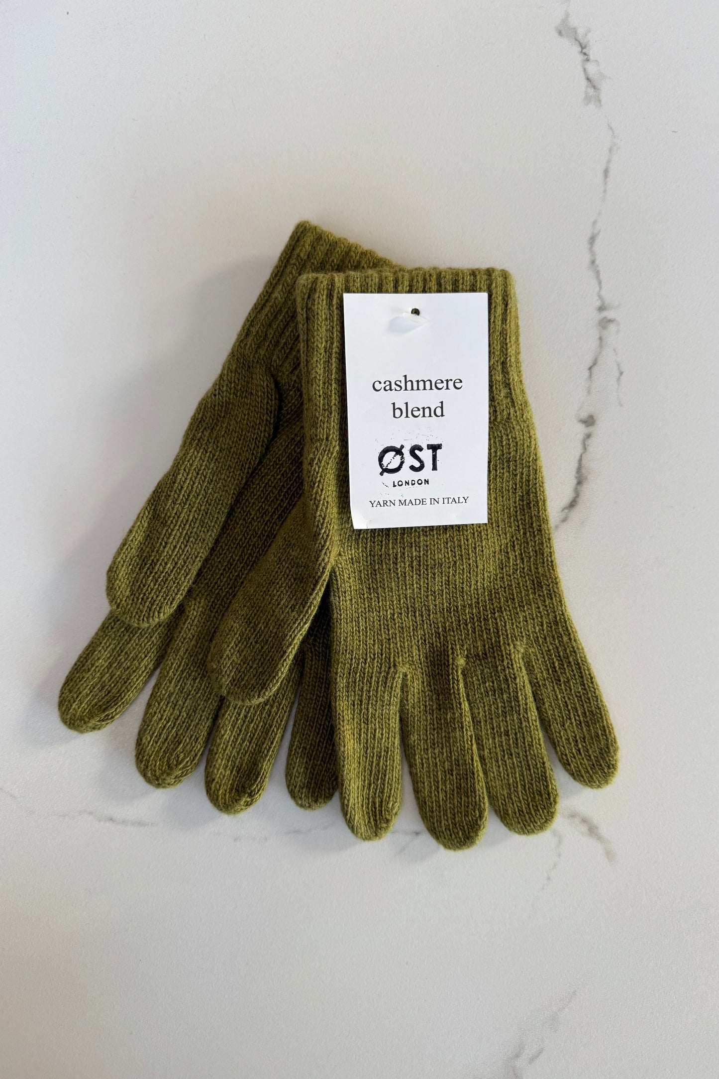 Petra Cashmere Blend Mittens -Lime
