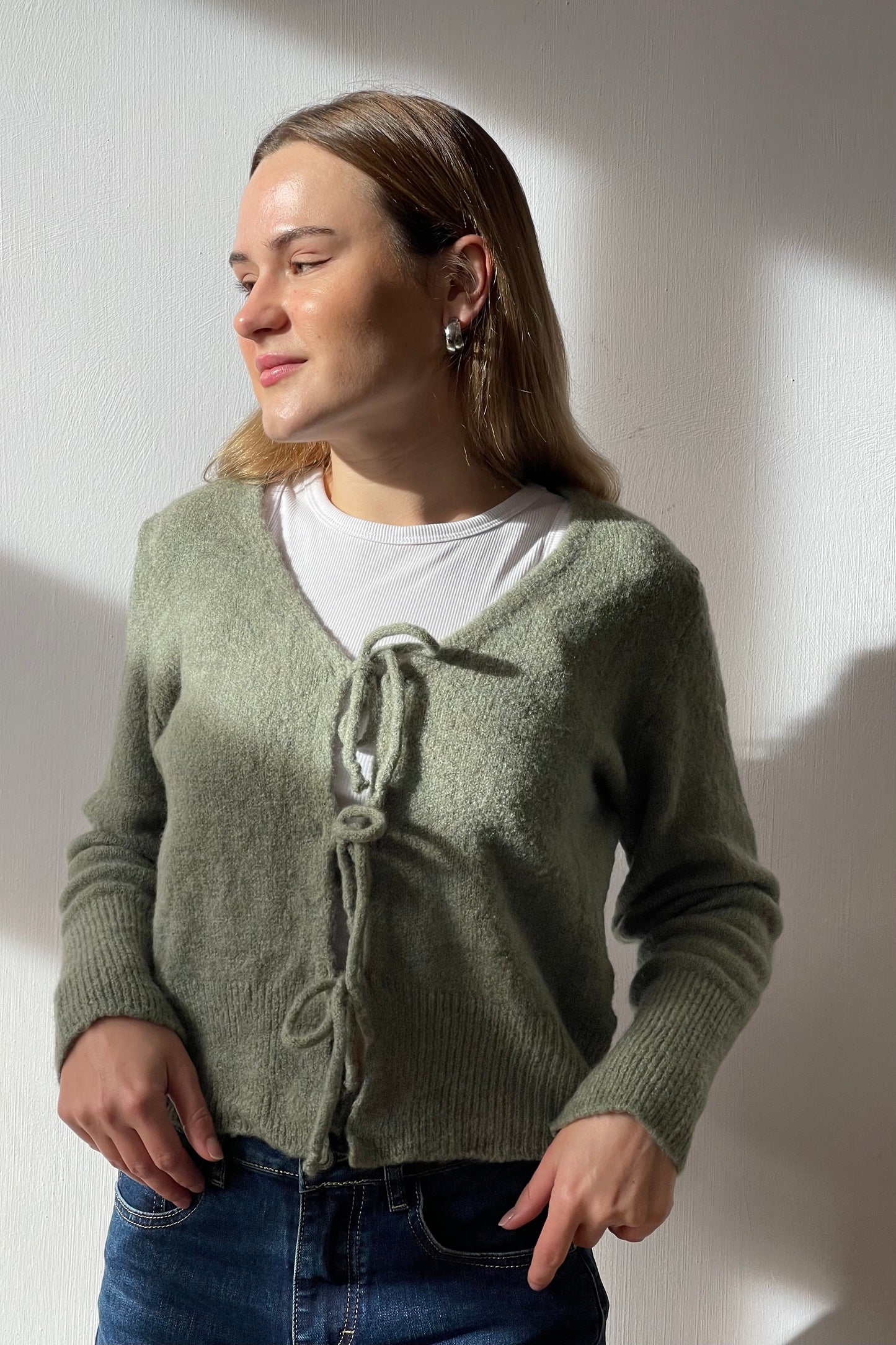 Nora Bow Knit -Leaf