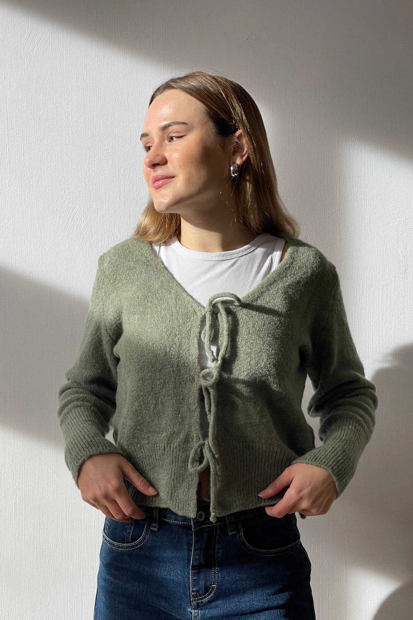 Nora Bow Knit -Leaf