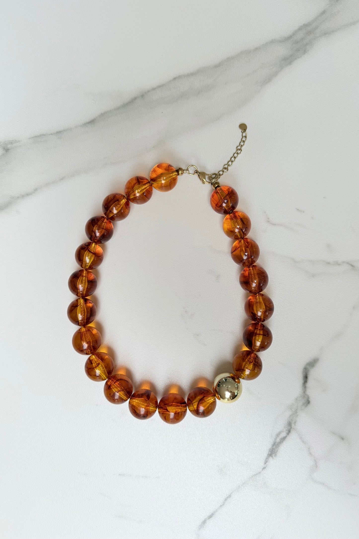 Amber Statement Necklace -Gold