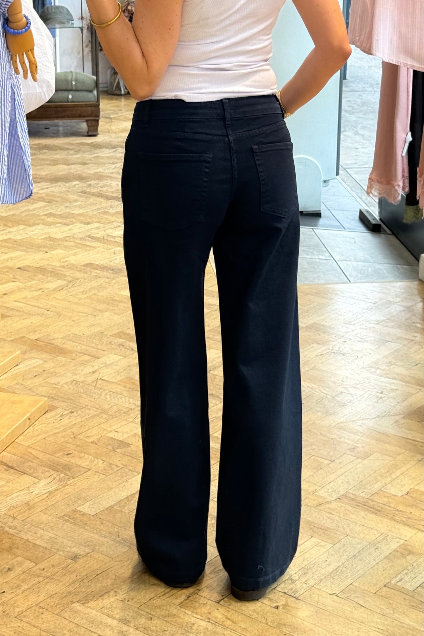 Louise Classic Wide Leg -Navy - Øst London