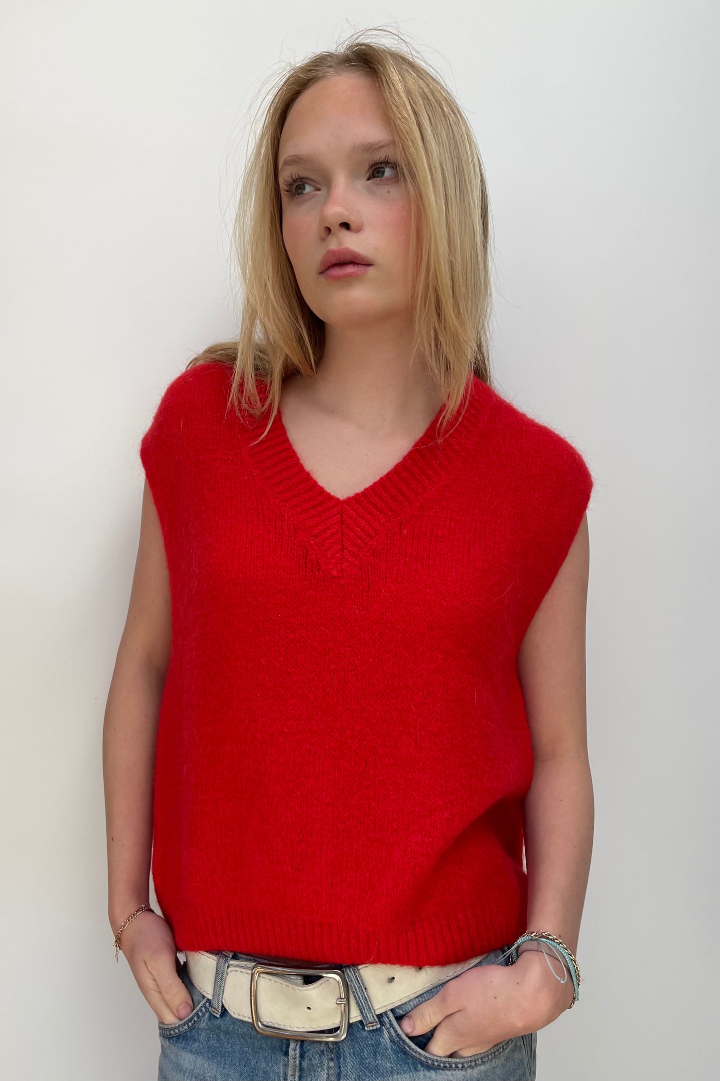 Tessa Mohair Vest -Red