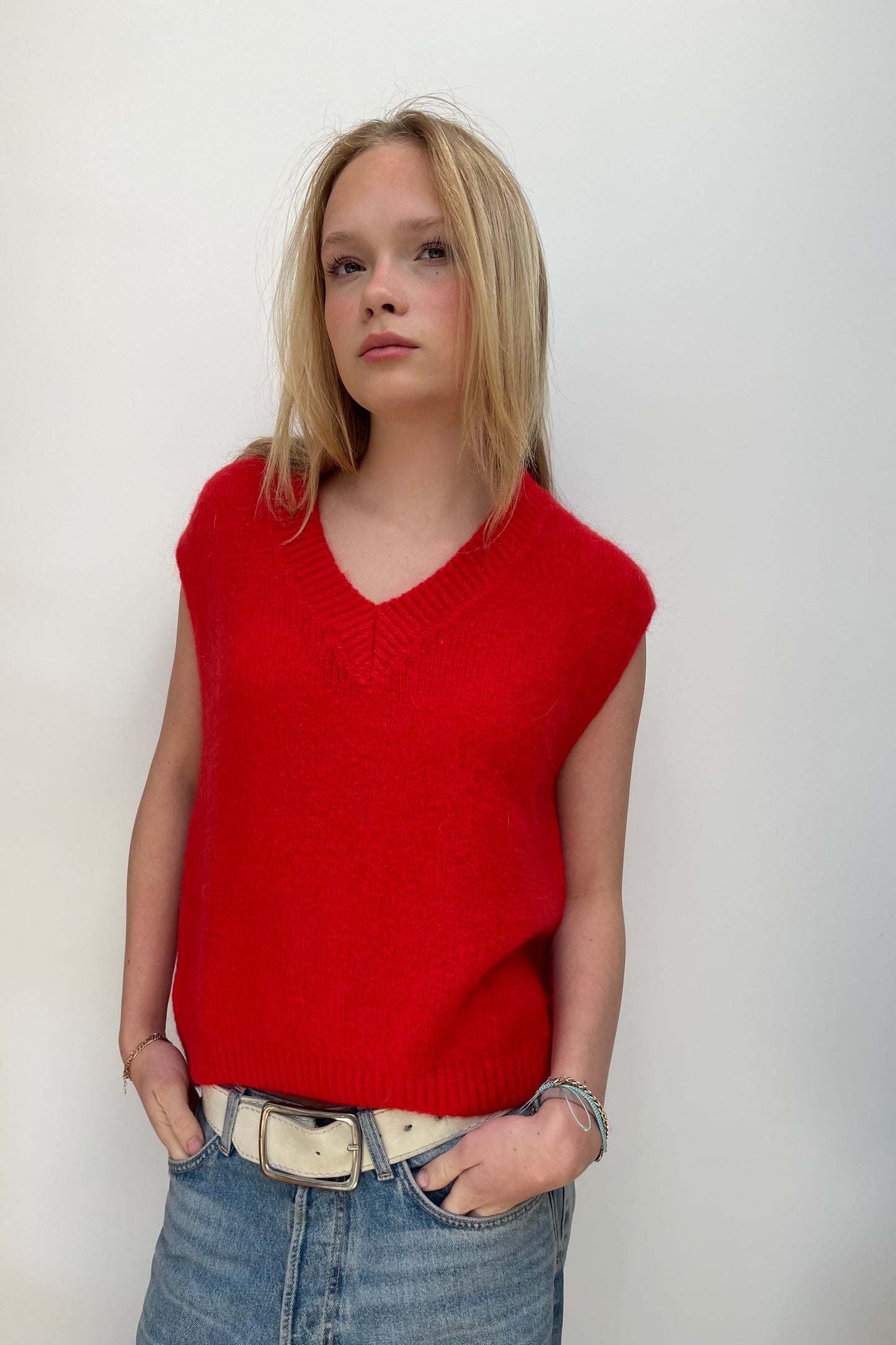 Tessa Mohair Vest -Red