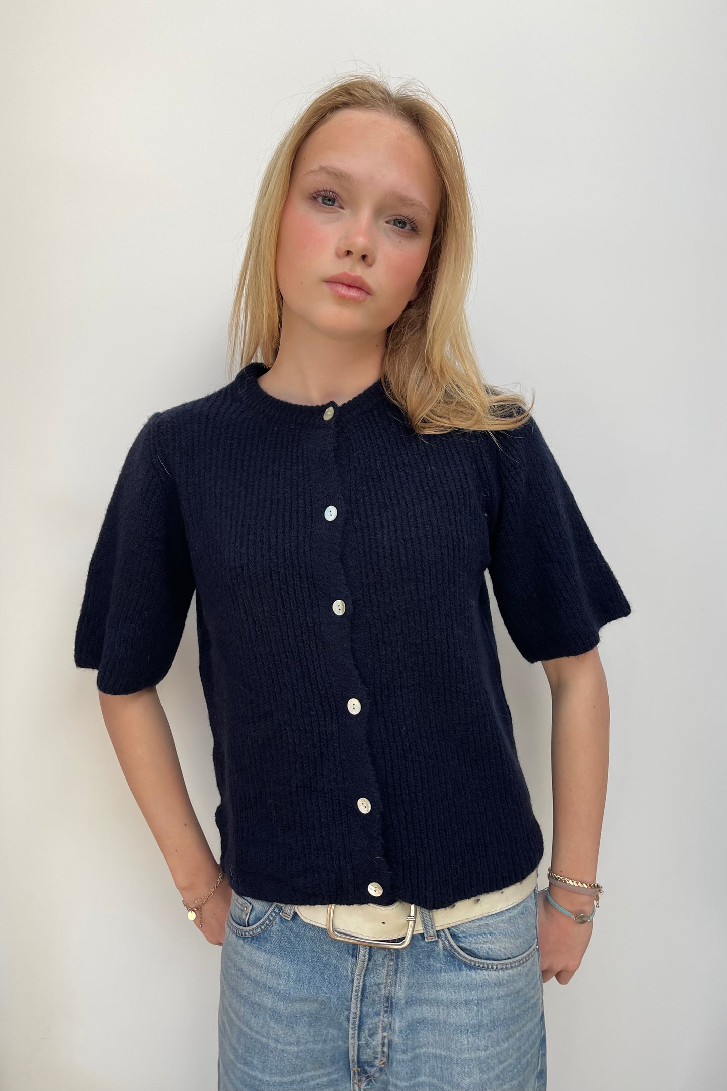 Mathilde Wool Cardigan -Navy