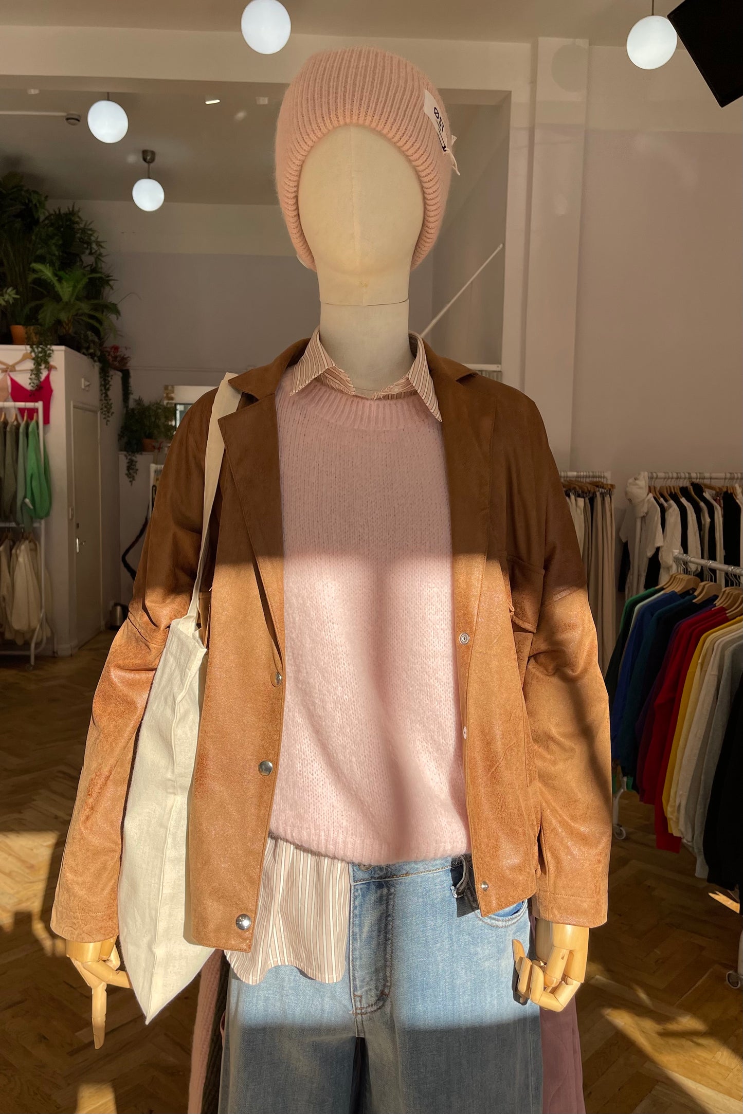 Rakel Vegan Leather Jacket -Cognac