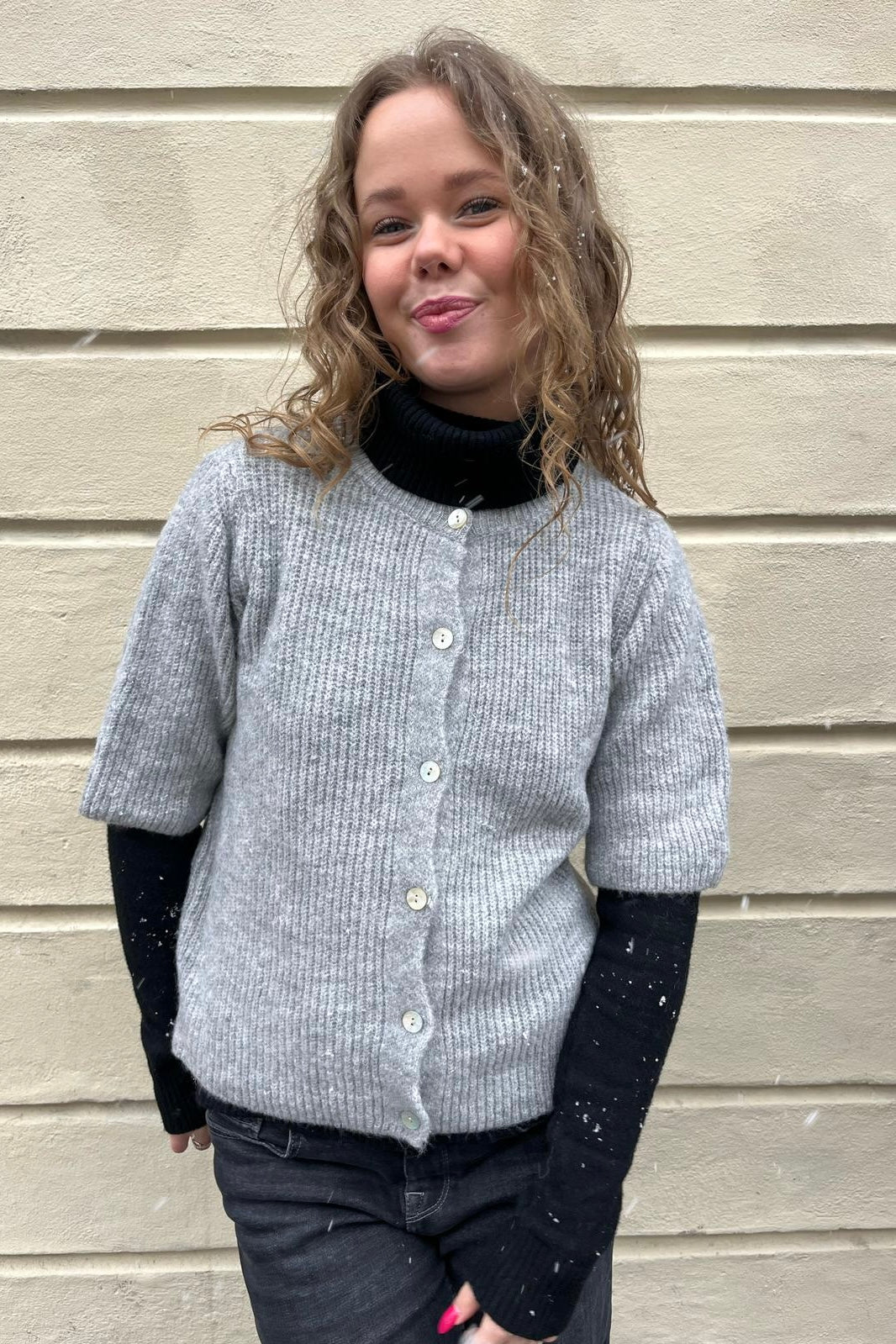 Mathilde Wool Cardigan -Light Grey