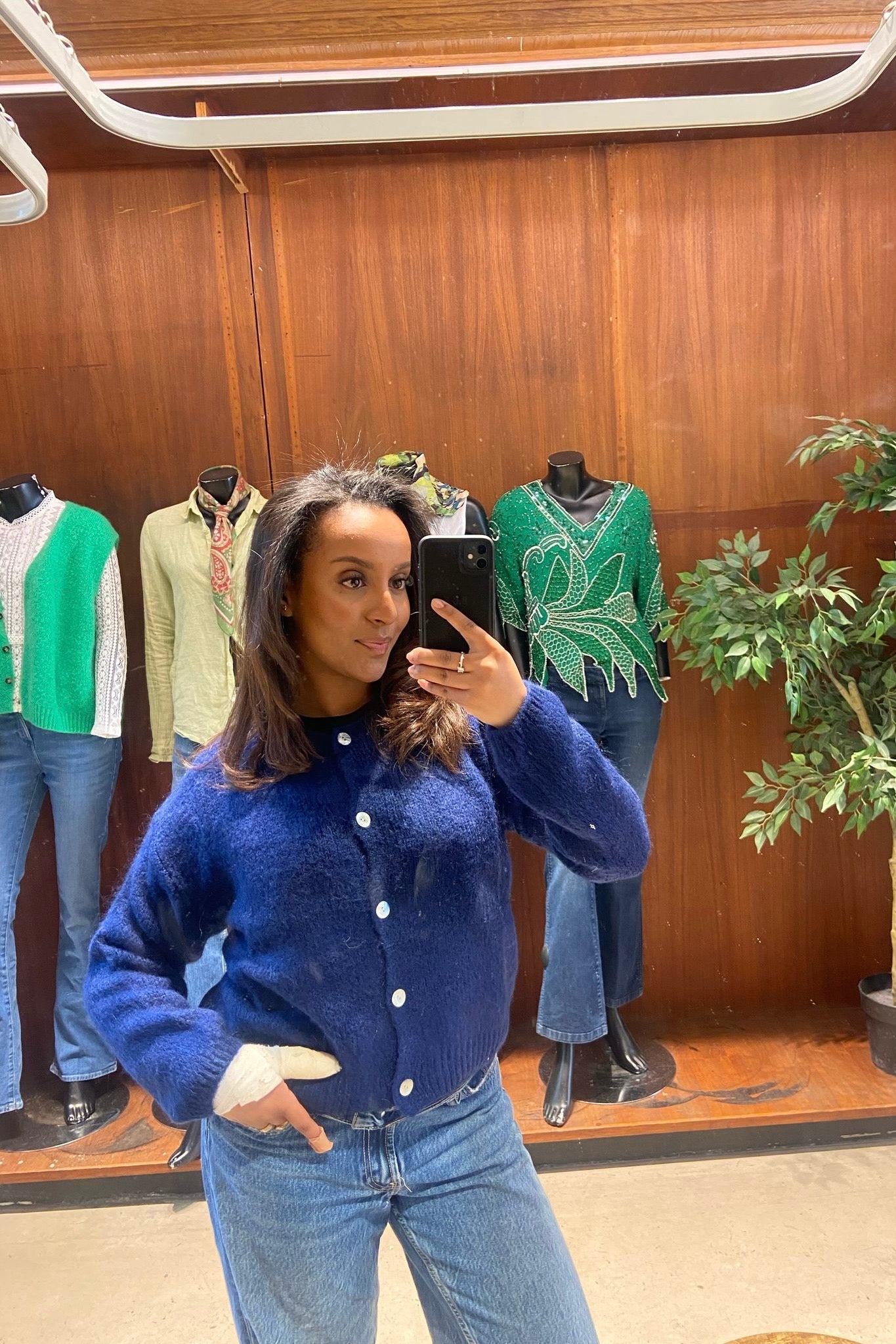 Josefine Mohair Cardigan -Navy