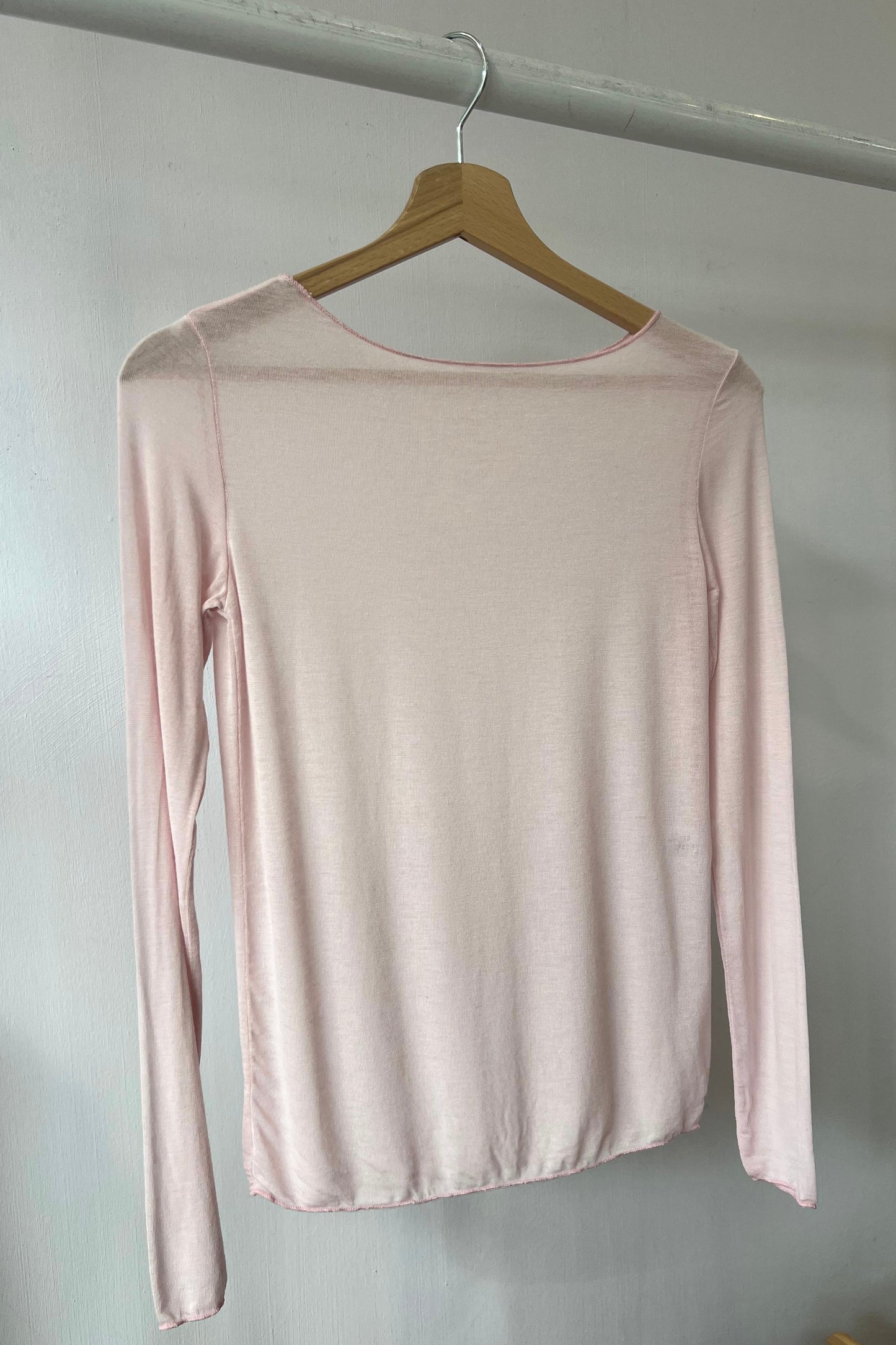 Sandra Cashmere Base Layer Wide Neck Top -Soft Pink - Øst London