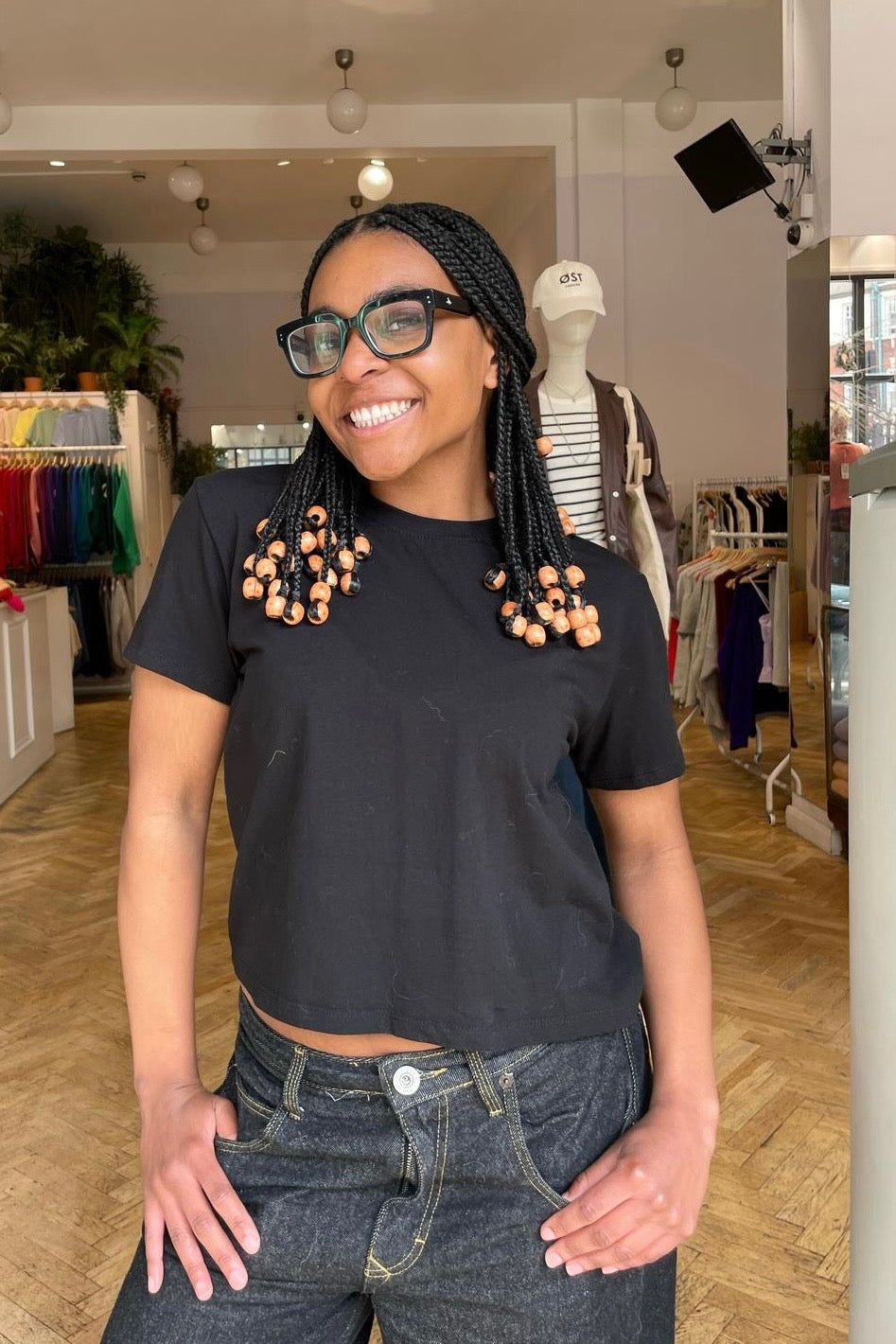 Emma Crop Tee -Black