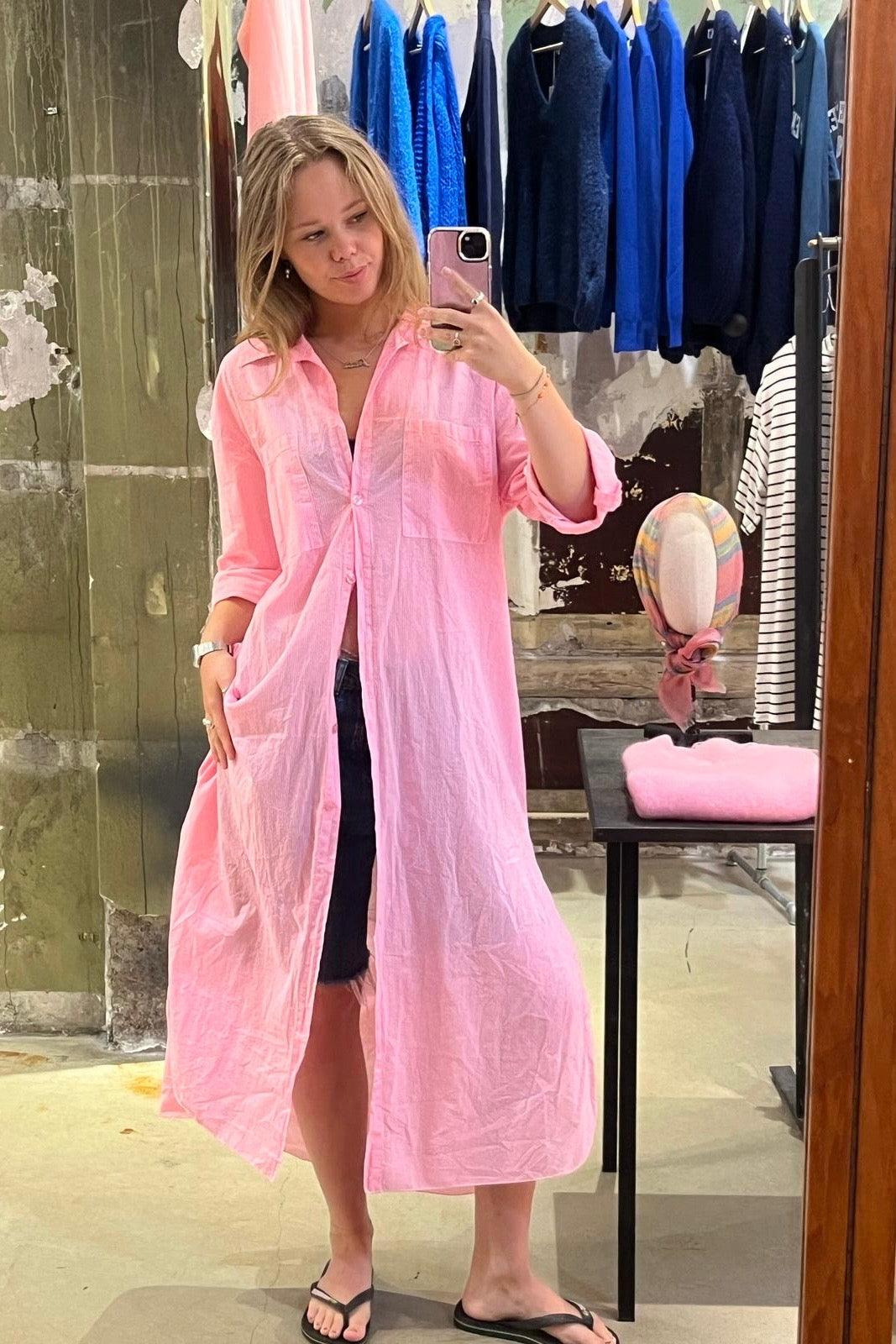 Helene Shirt Dress -Pink