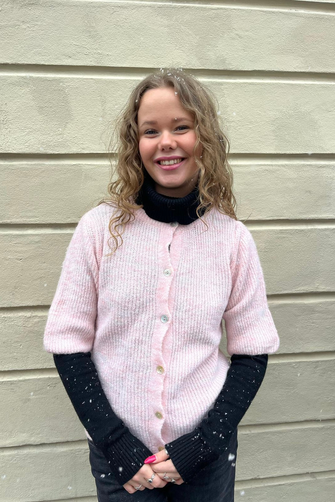 Mathilde Wool Cardigan -Light Pink