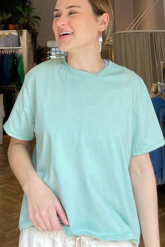 Emma Crop Tee -Mint Green