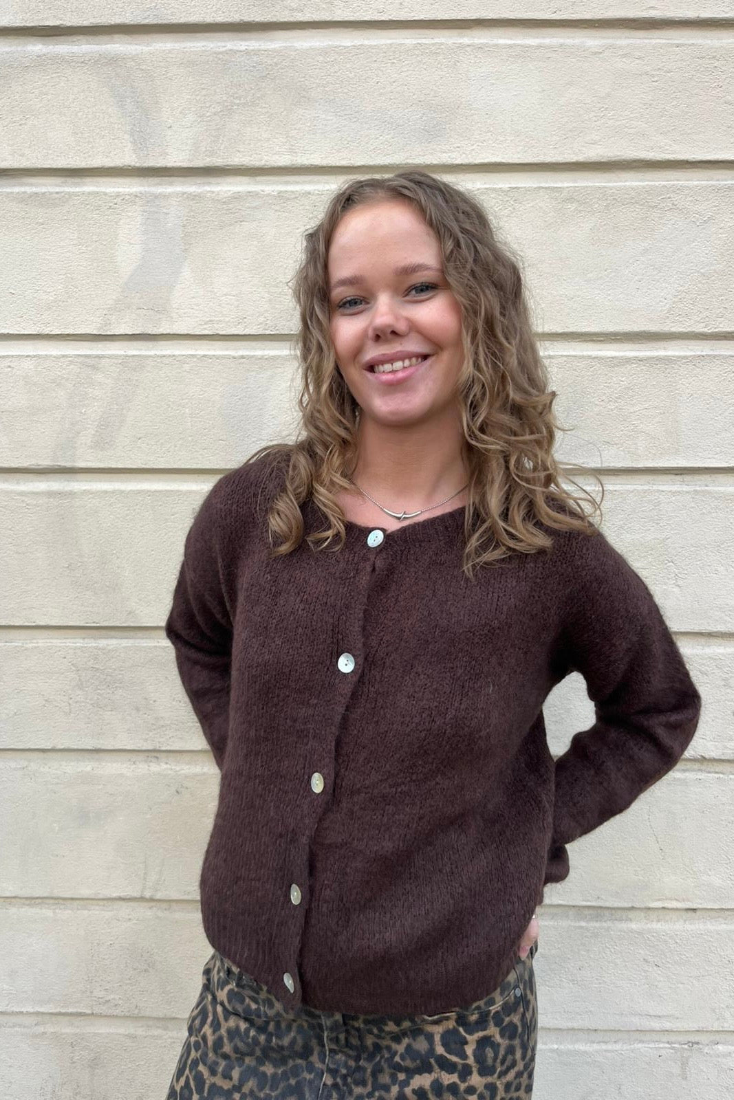 Josefine Mohair Cardigan -Brown