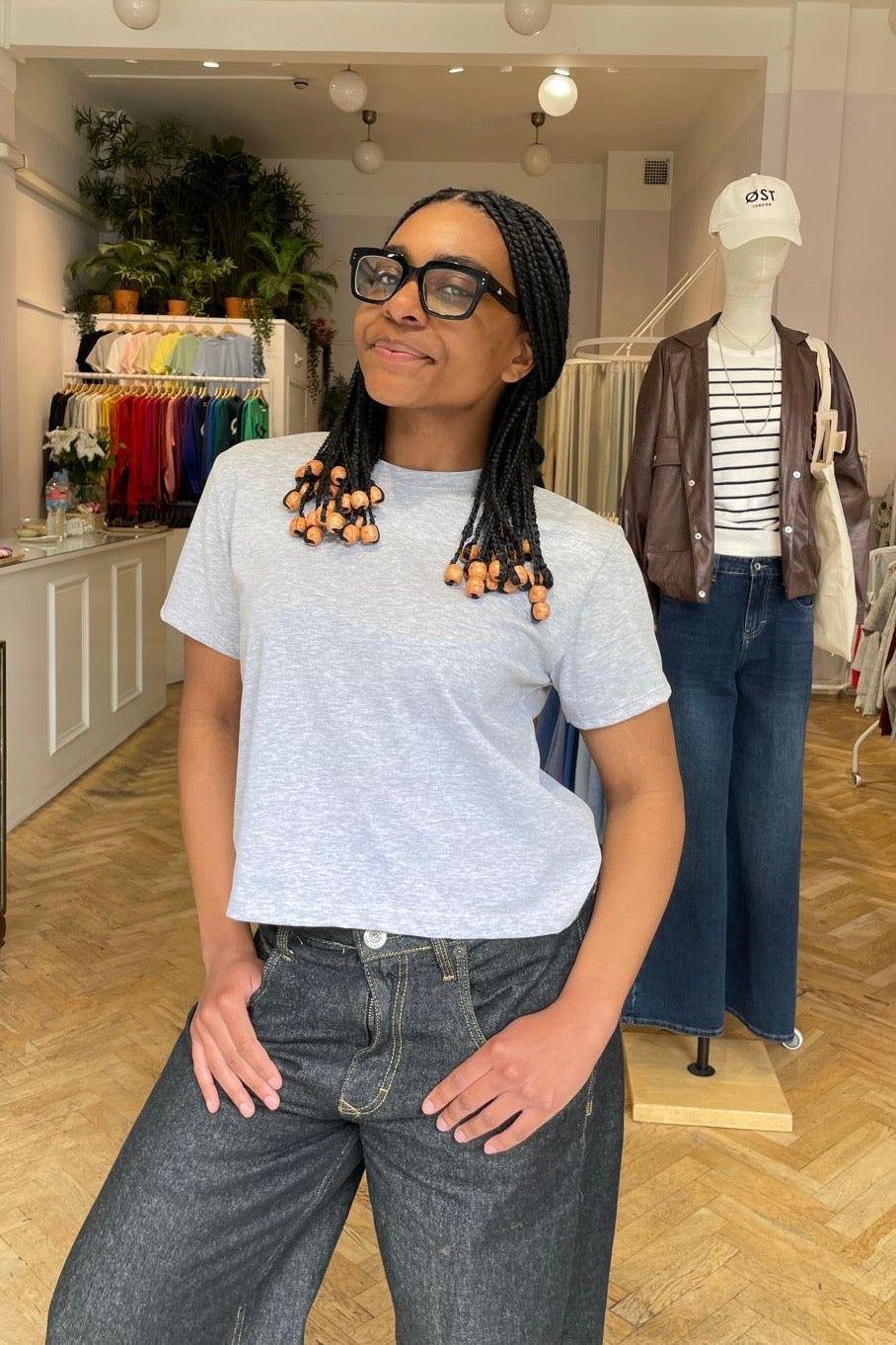 Emma Crop Tee -Grey