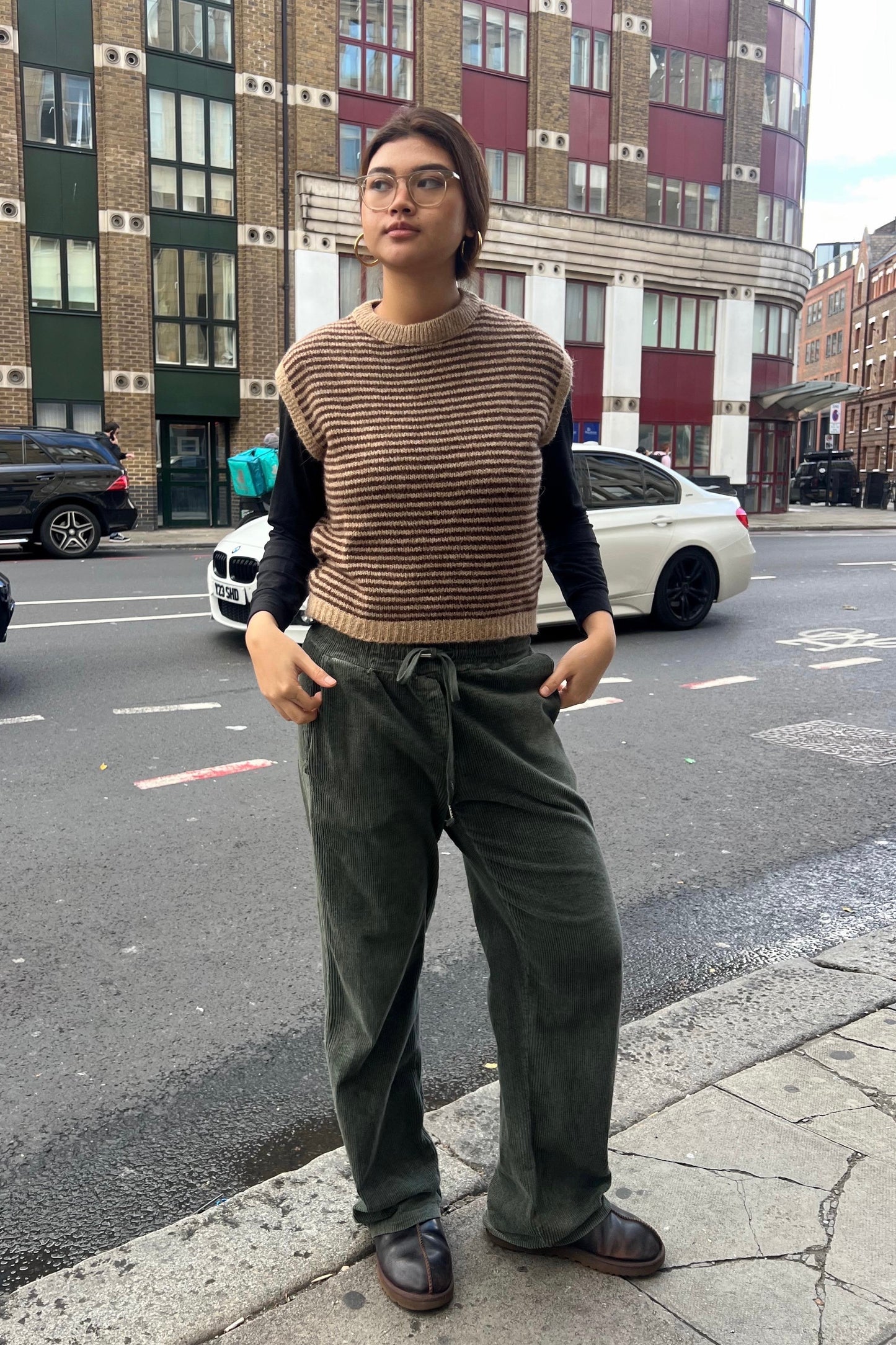 Alma Wool Vest -Brown