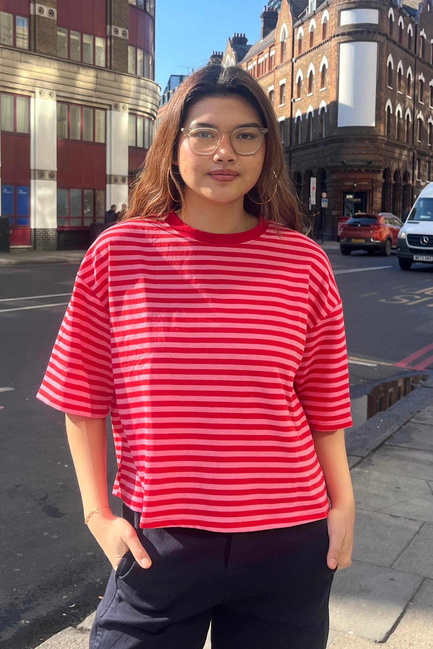 Else Striped T-Shirt -Red/Pink