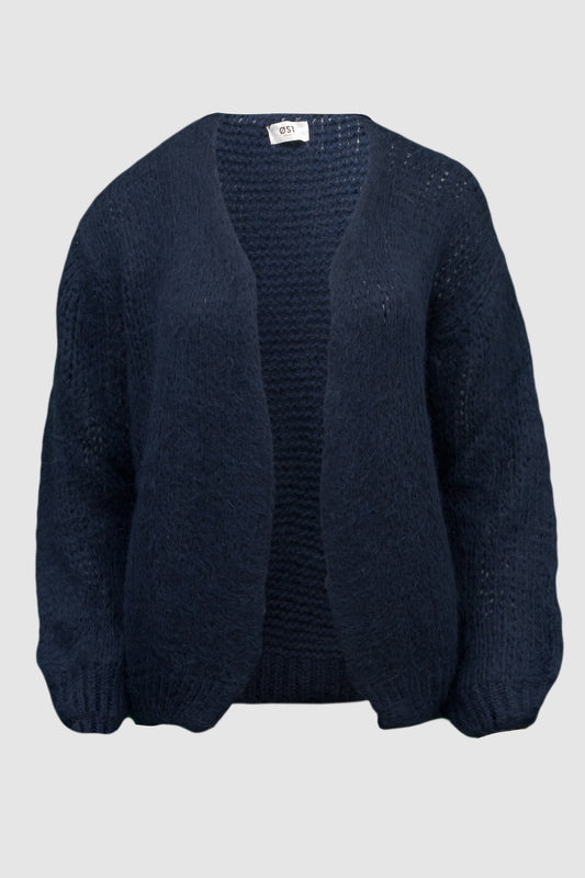 mohair open cardigan