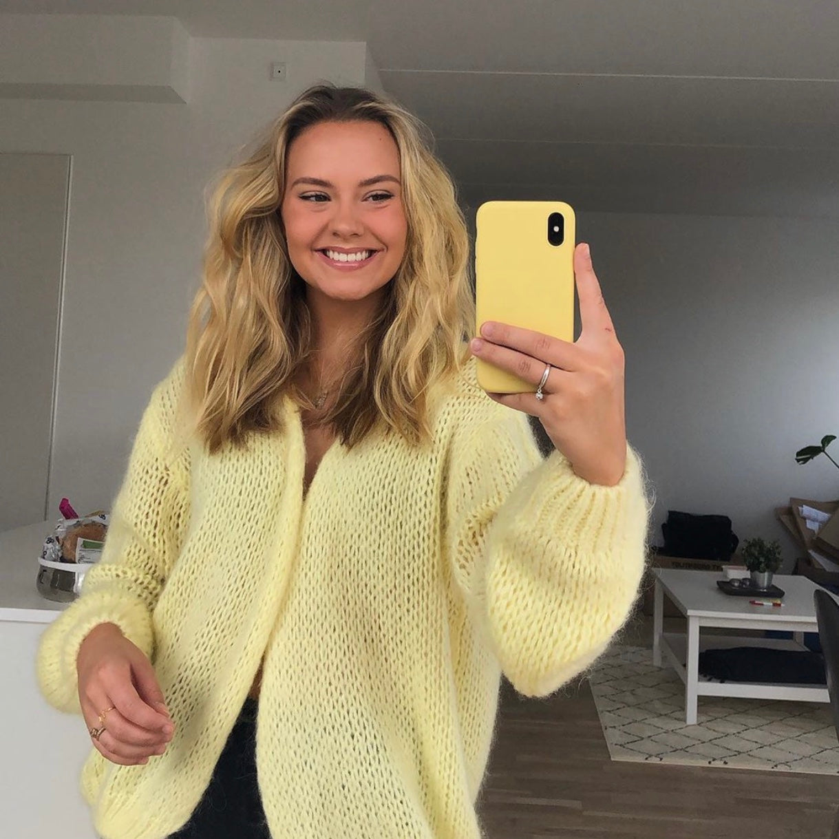 Yellow soft cardigan