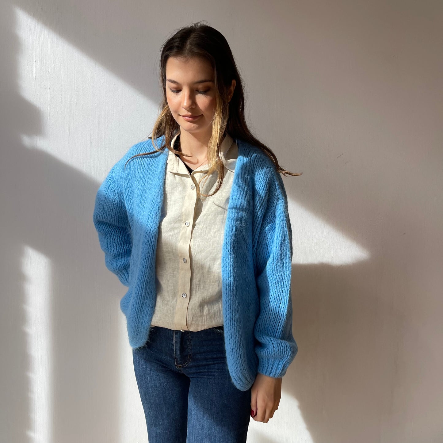 mohair cardigan Blue