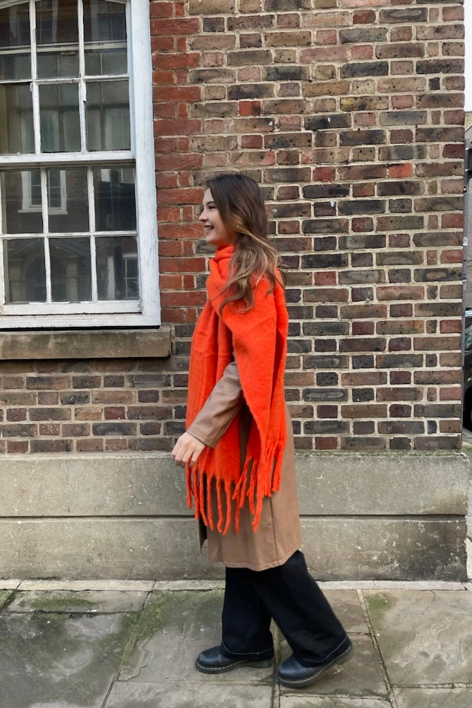 oversized soft winter scarf Orange