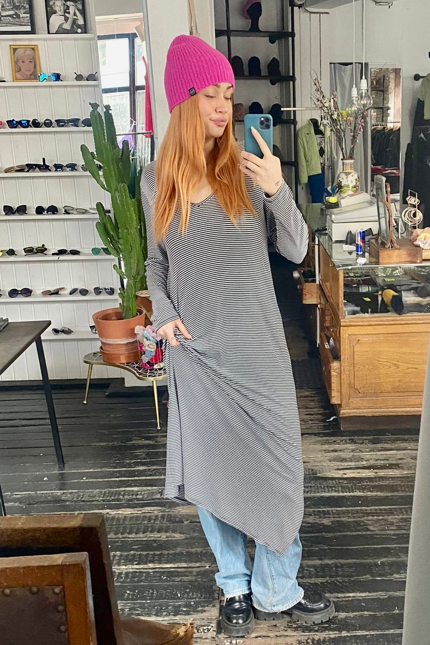 Black and White Striped Hilde Dress - Øst London