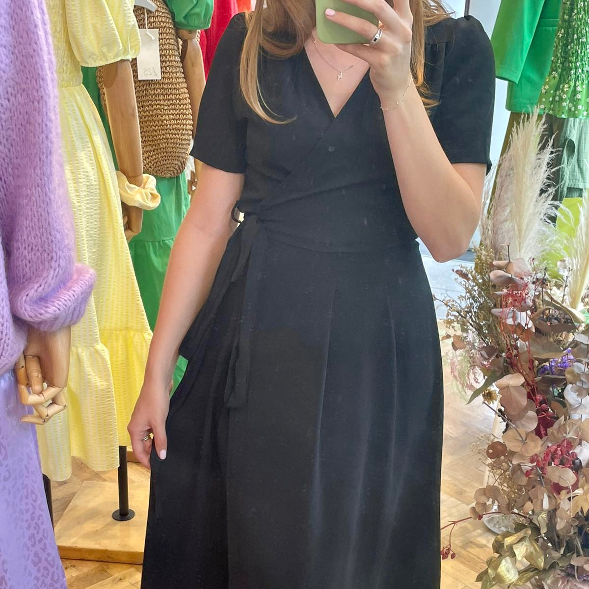 Black Midi Vera Wrap Dress - Øst London