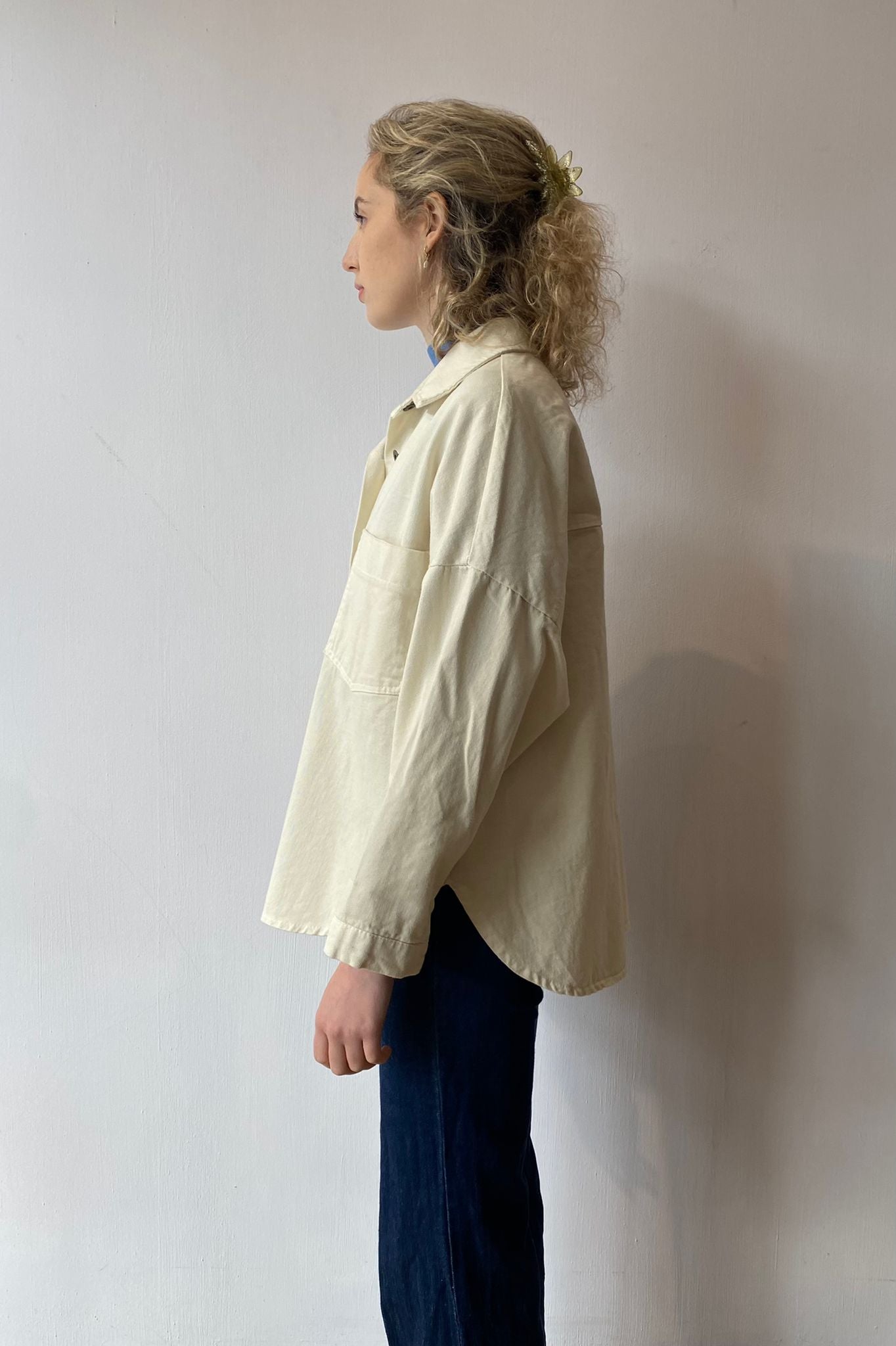 Dea Canvas Work Shirt -Cream