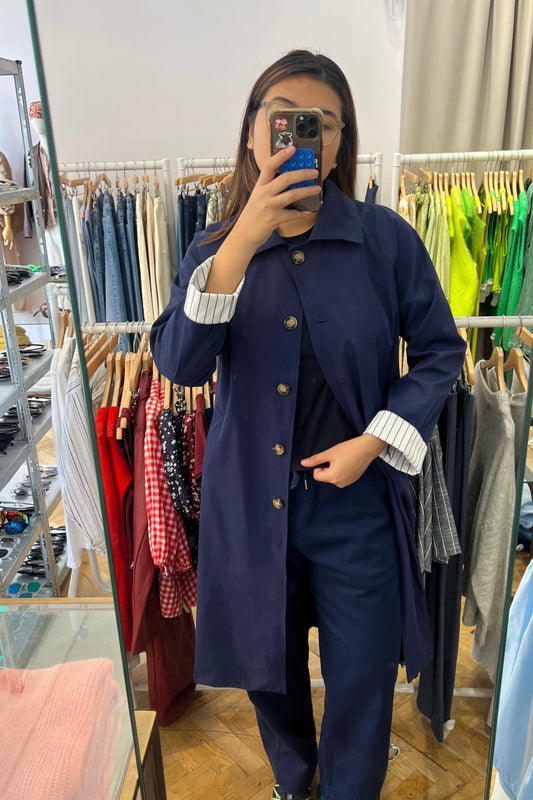 Luna Trench Coat -Navy