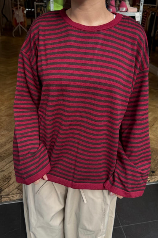 Emilie Striped Jumper -Brown/Red