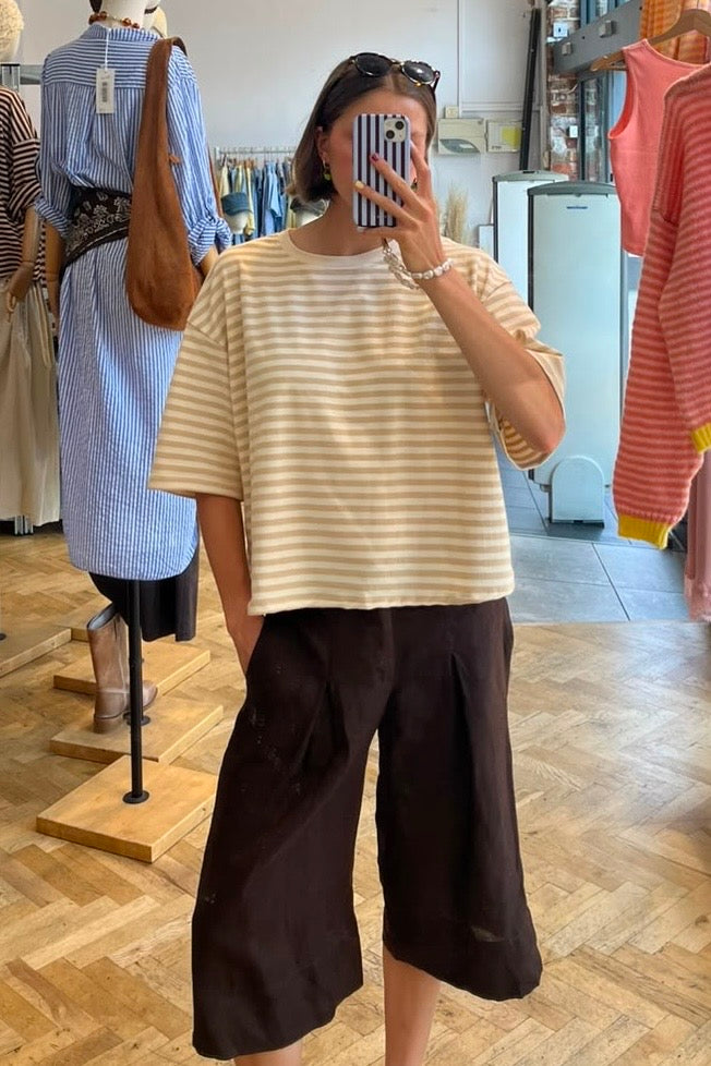 Else Striped T-Shirt -White/Beige