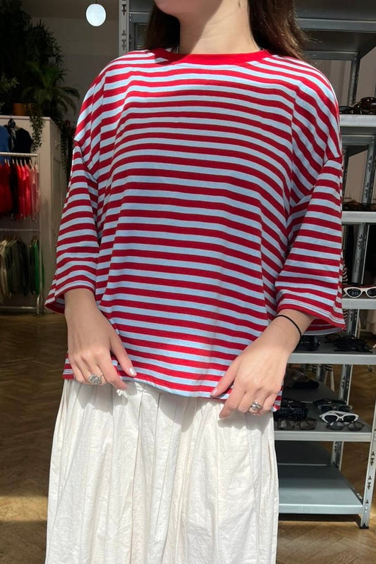 Else Striped T-Shirt -Red/Blue - Øst London