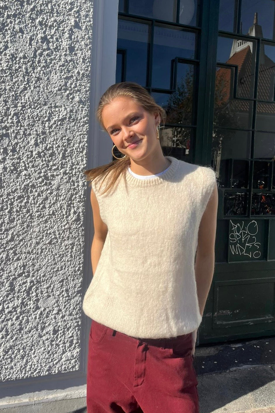 Alba Mohari Vest -Cream