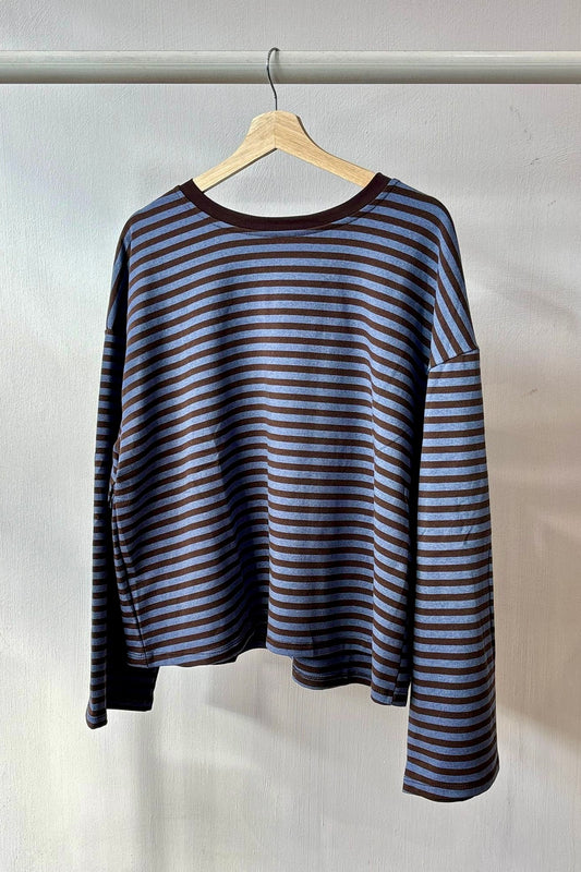 Anna Crewneck -Brown/Blue