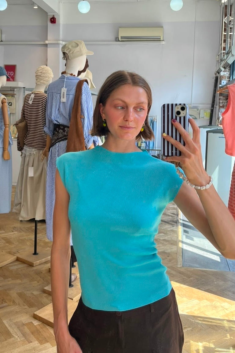Søs Sleveless Top -Turquoise
