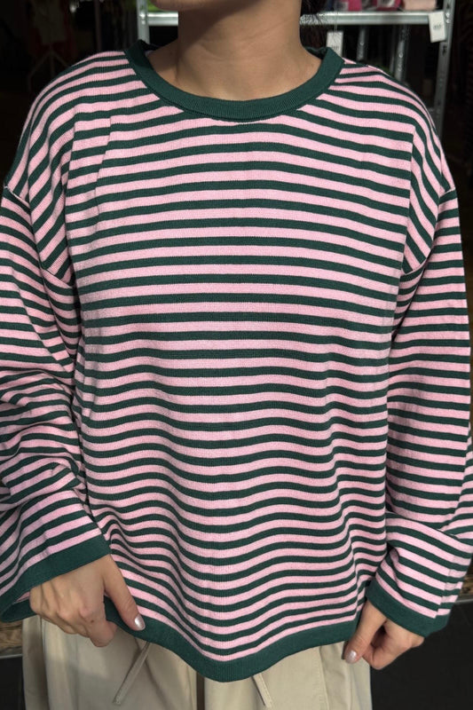 Emilie Striped Jumper -Green/Pink