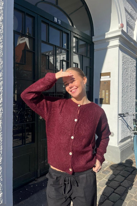 Josefine Mohair Cardigan -Bordeaux