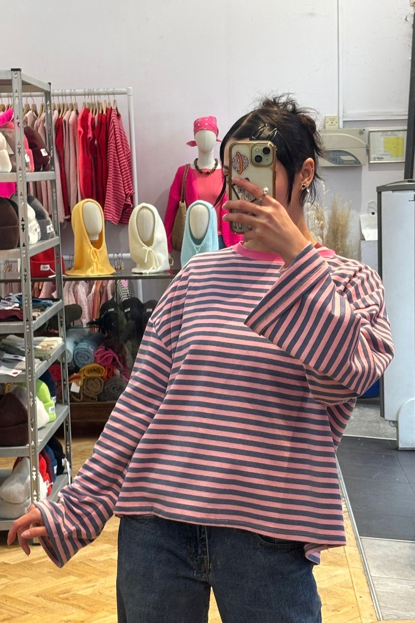 Anna Crewneck -Pink/Blue - Øst London