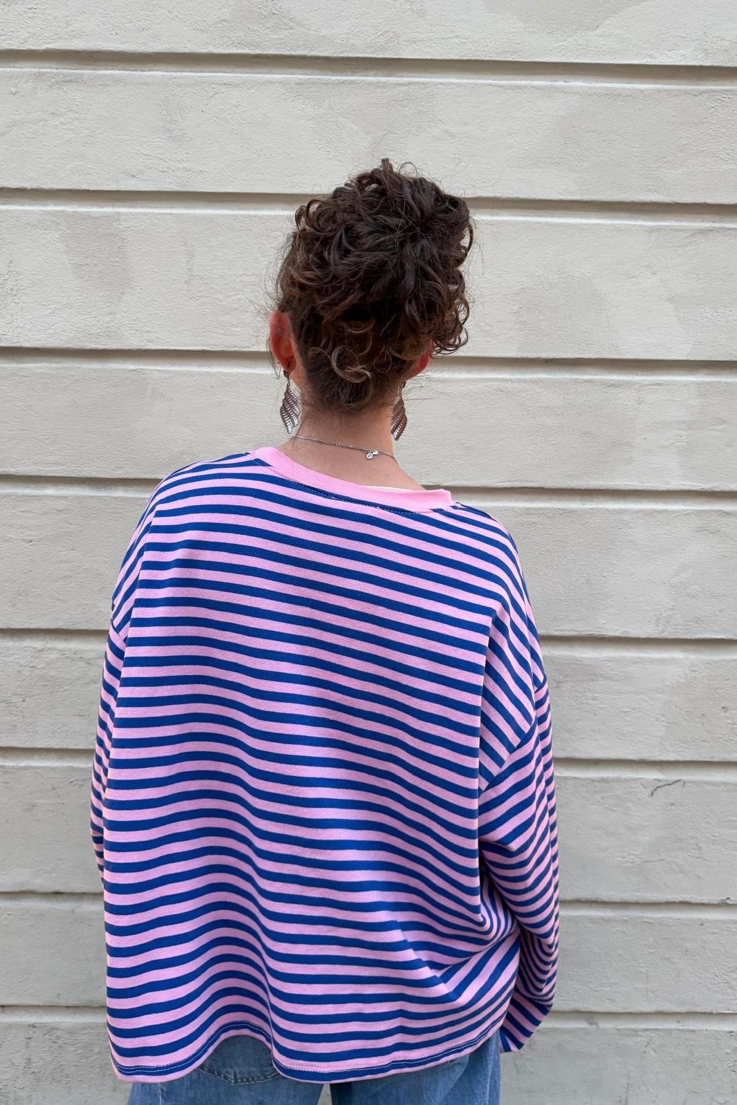 Anna Crewneck -Pink/Blue - Øst London