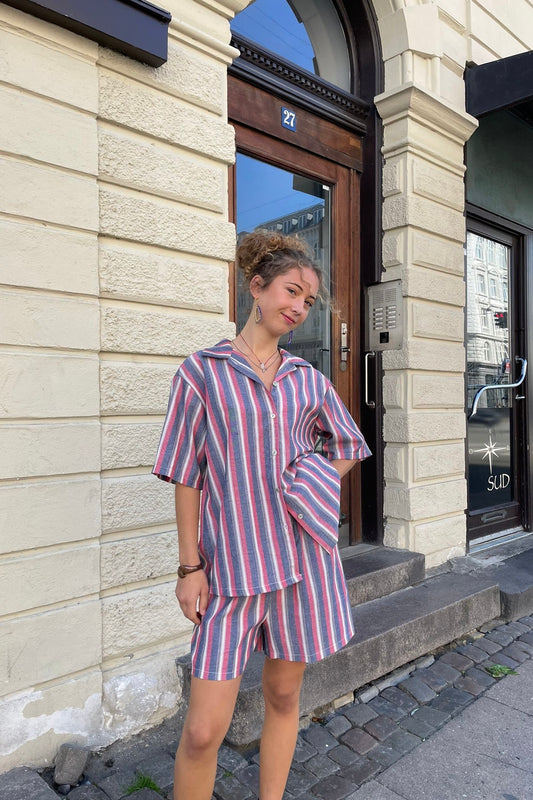Lily Shirt and Shorts Co-Ord -Red Stripes